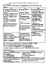 Đề cương ôn tập Hóa học Lớp 8 - Học kỳ II - Năm học 2018-2019